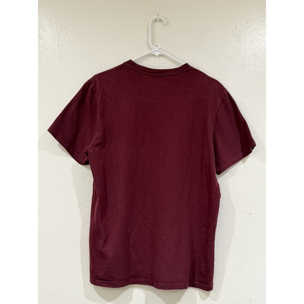 Everlane Organic Cotton Crew Neck T-Shirt Burgundy Maroon Medium M-T-CTN-HVY-SS - Picture 3 of 6